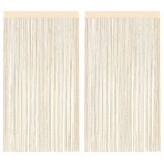 Zasłony sznurkowe, 2 sztuki, 100 x 250 cm, kremowe