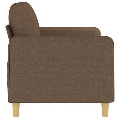 Sofa 2-osobowa, brązowa, 140 cm, tapicerowana tkaniną