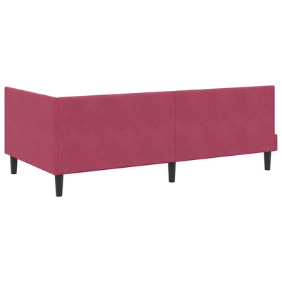 Rama łóżka narożnego Czerwone wino 90 x 200 cm Aksamit