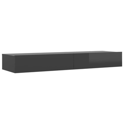 vidaXL Szafka pod TV z LED, szara z połyskiem, 120x35x15,5 cm