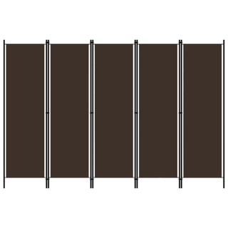 Parawan 5-panelowy, brązowy, 250 x 180 cm