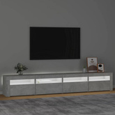 vidaXL Szafka pod TV z oświetleniem LED, szarość betonu, 240x35x40 cm
