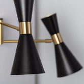 Kinkiet Czarno Złoty Abruzzo Salvatore 2xE27