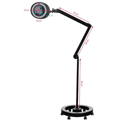 Lampa lupa Elegante 6025 60 led smd 5d black ze statywem 126453