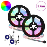 Taśma LED 2 pcs Czarny i przezroczysty 1300 mm Miedź i plastik