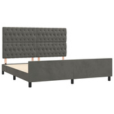 vidaXL Rama łóżka z zagłówkiem, ciemnoszara, 180x200 cm, aksamitna model standard