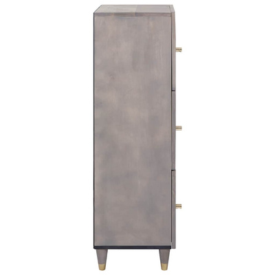 Highboard z półką Szary i złoto 40 x 33 x 110 cm Drewno z mango