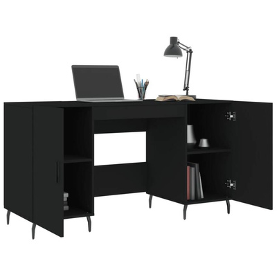 vidaXL Biurko, czarne, 140x50x75 cm, materiał drewnopochodny model standard