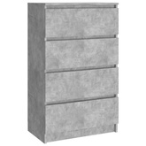 vidaXL Komoda, szarość betonu, 60x35x98,5 cm, materiał drewnopochodny