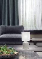 Lampka nocna Iner szara ceramiczna z abażurem Candellux