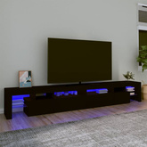 vidaXL Szafka pod TV z oświetleniem LED, czarna, 260x36,5x40 cm