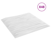 Panele ścienne 48 szt. 50 x 50 cm Biały Kamień Pianka XPS