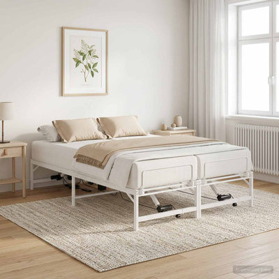 Elektro Regulowany Stelaż Łóżka Biały 150 x 200 cm Stal