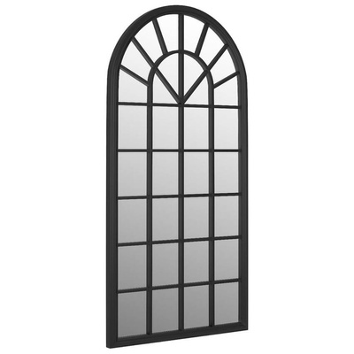 vidaXL Lustro ogrodowe, czarne, 90x45 cm, żelazna rama
