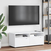 Szafka pod TV "VISNES" Biała 100x40x38 cm Drewno klejone