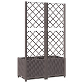 Donica ogrodowa z kratką, brązowa, 80x40x136 cm, PP