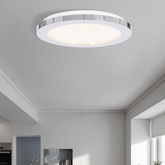 Plafon do łazienki PIXEL minimalistyczny – srebrny chromowany 22,5 cm - okrągły plafon LED z funkcją ściemniania 3000K 12W IP441