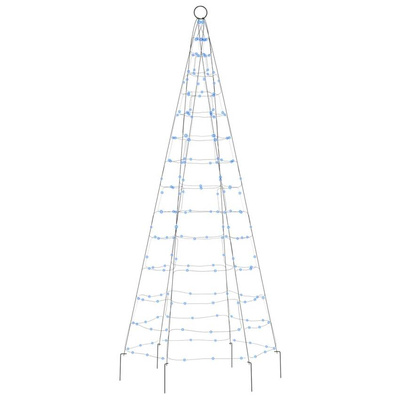 vidaXL Choinka z lampek, na maszt, 200 niebieskich LED, 180 cm