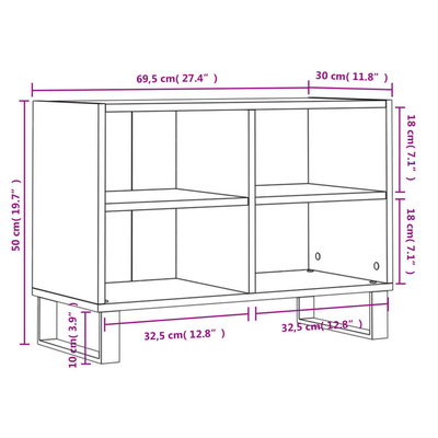 vidaXL Szafka pod TV, biała, wysoki połysk, 69,5x30x50 cm
