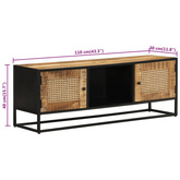 vidaXL Szafka pod TV, 110x30x40 cm, surowe drewno mango i żelazo