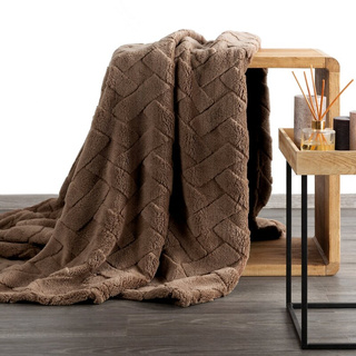 Koc Caro ciemnobrązowy 170x210