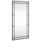 vidaXL Lustro ścienne, czarne, 50x100 cm, prostokątne, żelazo