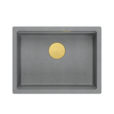 LOGAN 100 GraniteQ zlewozmywak silver stone 59,5x45,1x21,5 cm 1-komorowy podwieszany z syfonem manualnym złoty