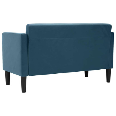Sofa dwuosobowa niebieska 111 cm aksamitna