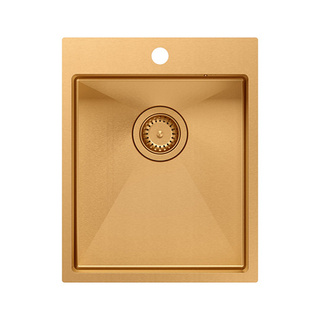 RUSSEL 90 SteelQ zlewozmywak PVD R10 miedziany z syfonem kol. miedziany 1-komorowy b/o