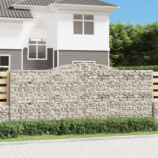 Kosze gabionowe, 4 szt, 400x50x160/180 cm, galwanizowane żelazo