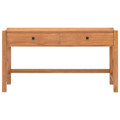 vidaXL Biurko z 2 szufladami, 140x40x75 cm, drewno tekowe