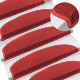 Samoprzylepne maty na schody 15 pcs czerwony 80 x 24,5 x 3,5 cm
