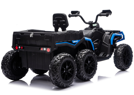 Quad Na Akumulator ATV 6 Kół Z Przyczepką JC606 24V 4x4 Niebieski