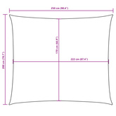 Prostokątny żagiel ogrodowy, tkanina Oxford, 2x2,5 m, kremowy