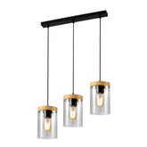 Lampa wisząca WELS ze szklanymi dymionymi kloszami - lampa nad stół do kuchni i jadalni