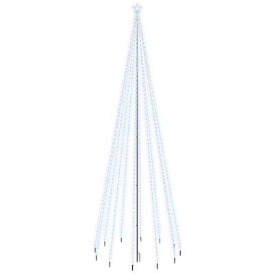 vidaXL Choinka z kołkiem gruntowym, 732 zimne białe LED, 500 cm