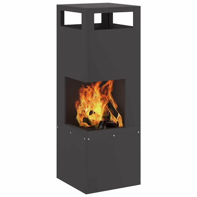 Kominek Czarny 35 x 35 x 100 cm Stal