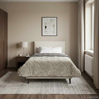 Letni Kołdra Jasnoszary 135 x 200 cm Mikrofibra i Fleece Teddy