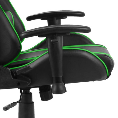 vidaXL Obrotowy fotel gamingowy, zielony, PVC