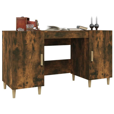 vidaXL Biurko, przydymiony dąb, 140x50x75 cm, materiał drewnopochodny model standard