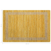 vidaXL Ręcznie wykonany dywan, juta, żółty, 120x180 cm