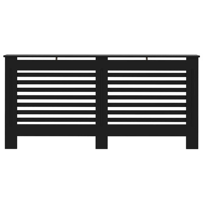 Osłona na kaloryfer, czarna, 172x19x81,5 cm, MDF