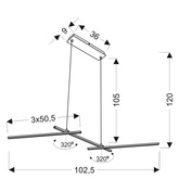 Lampa wisząca THASOS LED 23W 103cm chrom