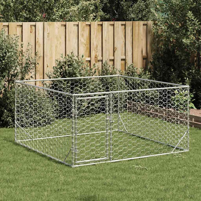 Zewnętrzna buda dla psa z drzwiami 2x2x1 m, ocynkowana stal