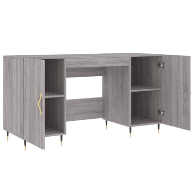 vidaXL Biurko, szary dąb sonoma, 140x50x75 cm, materiał drewnopochodny wariant 5