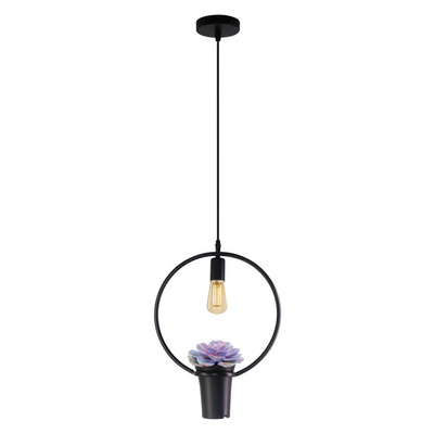 Lampa wisząca z doniczką, MEA, roślina, koło, IP20, E27, EDO777544 EDO Solutions