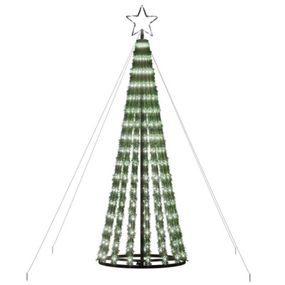 vidaXL Stożkowa choinka z lampek, 275 zimnych białych LED, 180 cm