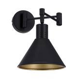 Kinkiet regulowany COPENHAGEN czarno-złoty - lampa do czytania w stylu industrialnym E14 