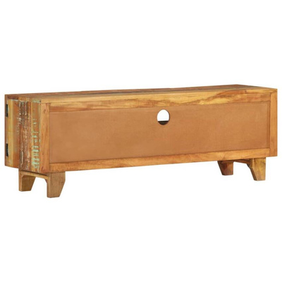 vidaXL Ręcznie rzeźbiona szafka pod TV, 120x30x40 cm, drewno odzyskane