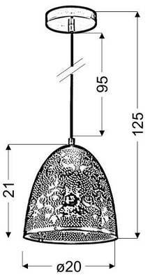 Lampa sufitowa wisząca 1X60W E27 ażurowy biały BENE 31-70340